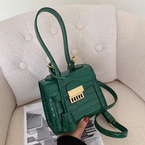 С доставкой Mini Stone pattern Fashion Design PU Leather Crossbody Bags with for Women 2021 Winter Shoulder Handbags and Purses