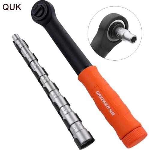 QUK Adjustable Wrench 8 Pcs Set Sockets Spanner Universal Screw Nuts Key Inner Storage Handle Portable Household Repair Tools