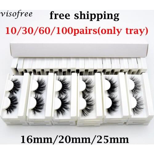 Wholesale Mink Eyelashes 30/60/100pcs 3D Mink Lashes Natural false Eyelashes No Box fake Eyelashes Makeup False Lashes In Bulk