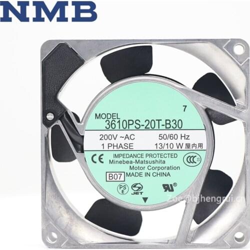 NMB Inverter Ball Bearing Axial Cooling Fans 220VAC 10W 34.5CFM 92x92x25mm Ventilation Blower 3610PS-20T-B30 UPS Power Supply
