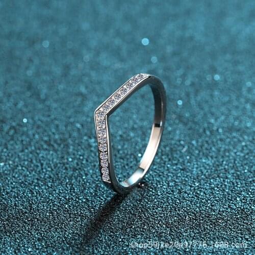 UMQ 925 Silver Engagement Ring Diamond Test Past Excellent Cut D Color Total Mini 0.12 ct Arrow Moissanite Wedding Rings