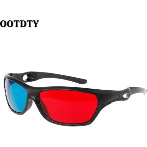 OOTDTY Universal White Frame Red Blue Anaglyph 3D Glasses For Movie Game DVD Video TV