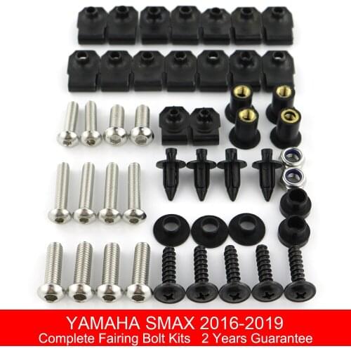 Fit For Yamaha SMAX 2016 2017 2018 2019 Complete Cowling Bolts Kit Covering Bolts Fairing Clip Speed Nuts Stainless Steel