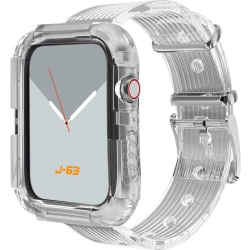 Applicable Iwatch Apple 5 4 3 2 watch strap Apple watch strap transparent silicone Integrated Sports Strap wtachband iwatch band