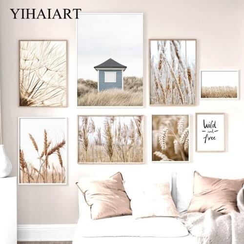 Nature Grass Canvas Print Scandinavian Poster Nordic Style Landscape Wall Art Painting Minimalism Picture Modern Home Decoration