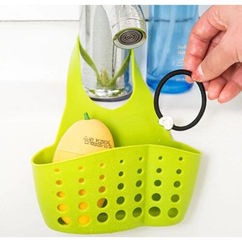 Sink Sponge Storage Hanging Basket Adjustable Snap Button Type Drain Rack Faucet Storage Drain Baskets Home Kitchen Tools