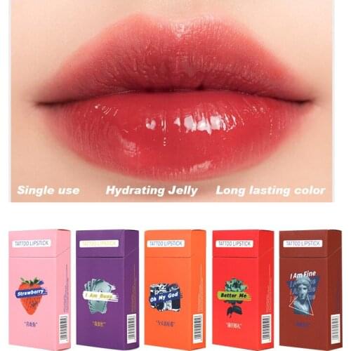 Cigarette Box Cotton Swab Lip Glaze Stain Lip Liquid Disposable Non-stick Cup Liquid Lipstick Is Easy To Color Not Smudge TSLM1