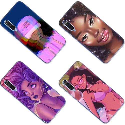 Colorful art african girl Silicone Case for Xiaomi Mi POCO X3 NFC M2 X2 9SE 9T CC9 E A3 Note 10 Lite 10 ULTRA F2 Pro Soft Cover