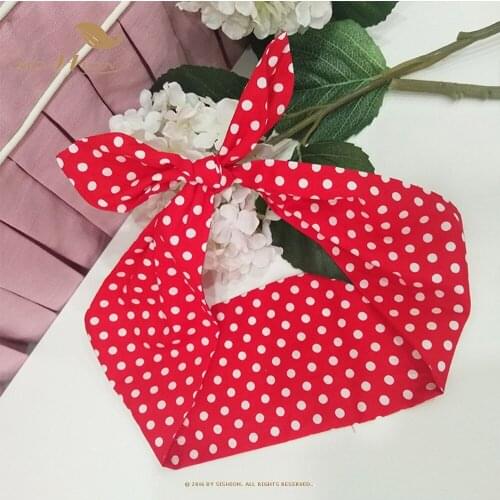 SISHION Women Vintage 50s Red Polka Dots Headband Hair Accessories Hairband Bow Rockabilly Pinup Hair Band VD1892