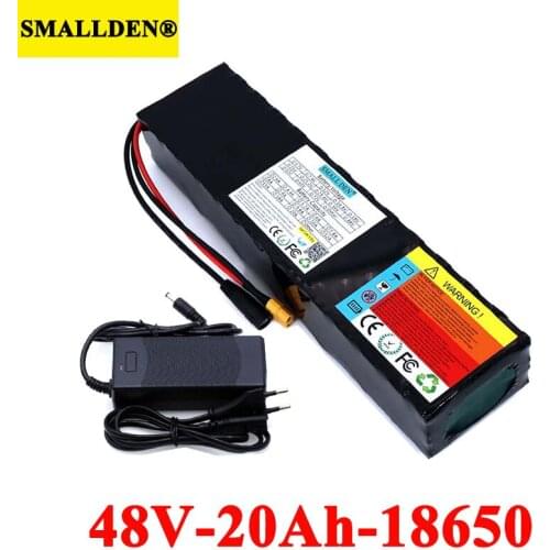 SMALLDEN 48V 20Ah E-bike battery 18650 13S 20000mAh li-ion battery pack E-bicycle conversion kit 1000w and Charger XT60/T Plug