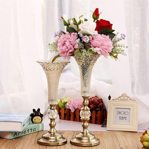 Modern Living Room Glass Transparent Vase Simulation Flower Arrangement, American Home Decoration, Table and TV Cabinet Arrangem