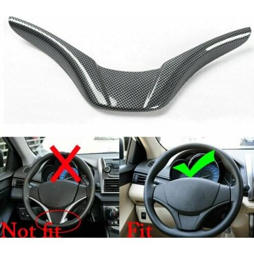 Carbon Fiber Style Car Steering Wheel Cover Trim Molding Sticker For Toyota Yaris L 2014-2017