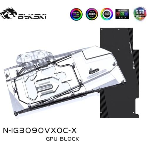 Bykski Water Block Use For Colorful RTX3080 / 3090 Vulcan GPU Card/ Full Cover for Neptune VGA Copper Block Cooler/A-RGB RURA