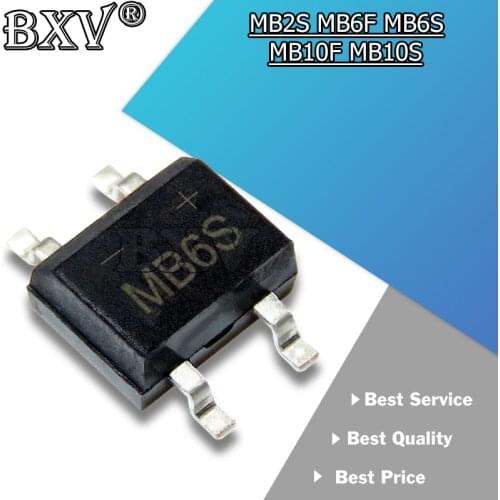 20PCS MB6S SMD 0.5A 600V Single Phases Diode Rectifier Bridge SOP-4