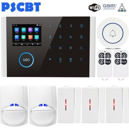 WIFI GSM Home Burglar Alarm System GPRS Touch Keyboard English Russian Spanish German Portuguese French Korean Android IOS APP
