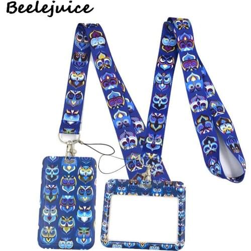 Funny Cute Owl Meme Art Cartoon Anime Fashion Lanyards Bus ID Name Work Card Holder Accessories Decorations Kids Gifts