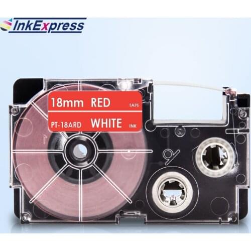 18mm XR-18ARD Tape For CASIO Tape XR-18ARD Label White on Red Tape Cartridge For CASIO Label Maker KL-120 KL-130 XR 12WE