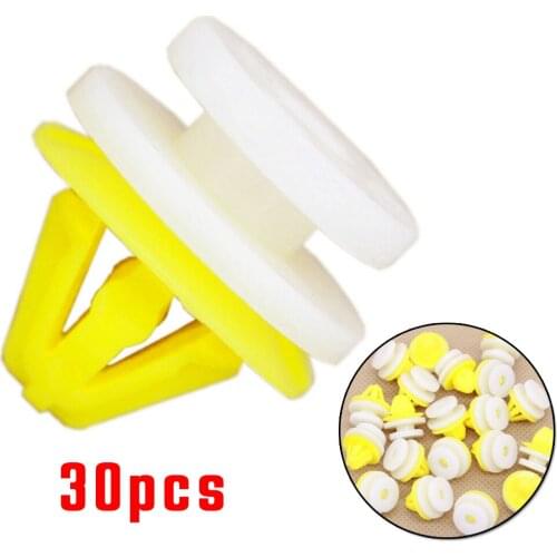 30pcs Yellow Retainer Clips DYC500030 Door Panel Fastener Fit For 2008-2015 Land Rover LR2 Parts Door Cladding Fastener Clips