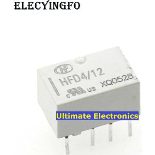 5pcs HFD4/12 HFD4-12VDC Single-Stable Two-Stage Conversion 8-Pin 0.5A Relays Components