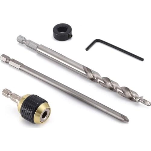 5pcs Positioning Drill Durable Inclined Hole Positioning Drill Combination Sturdy Power Drill Parts Hand Tools