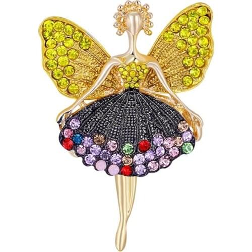 Retro Cartoon Butterfly Girl Brooch Beauty Dress Lady Brooches Party Office Brooch Pins Gifts