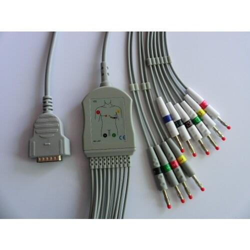 GE mac 500/1200 One-piece 10ld ecg cable