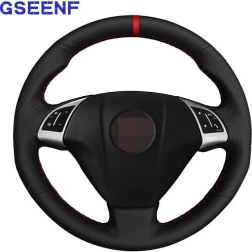 Car Steering Wheel Cover DIY Genuine Leather Black Soft For Fiat Grande Punto Bravo Linea 2007-2019 Qubo Doblo Opel Combo