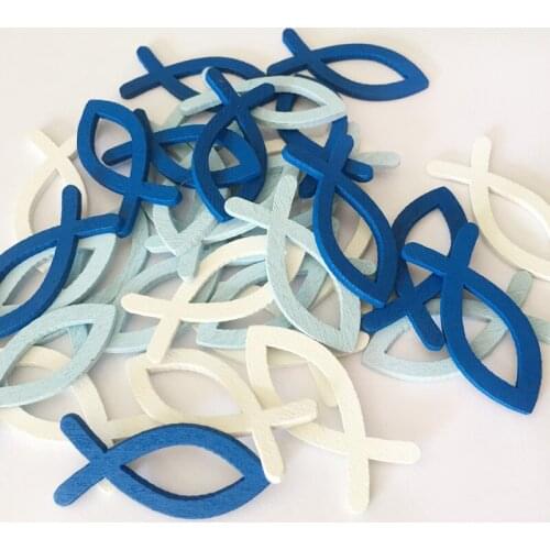 Cheerbows 50PCS Wooden Painting Buttons For Sewing Fish Crown Buttons Crafts Scrapbooking Needlework DIY Clothing Accessories