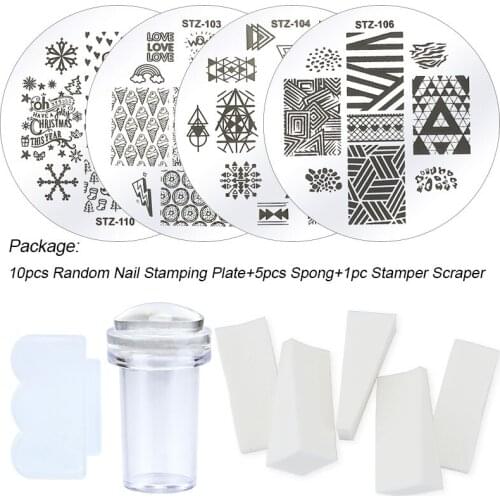 Clou Beaute Nail Art Templates Stamping Plate Design Image Printing Stencil Manicuring Snow Image Printing Stencil Tool