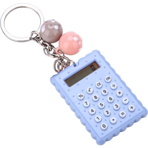 Dropshipping Mini Calculator Portable Cute Cookies Style Key Chain Calculator Candy Color Pocket Calculators new