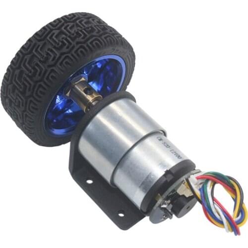 37mm Diameter Geared Motors 12V 24V DC Gear Motor with Encoder and Wheel Kit for DIY JGB37-520 Gearmotor Motores Electricos