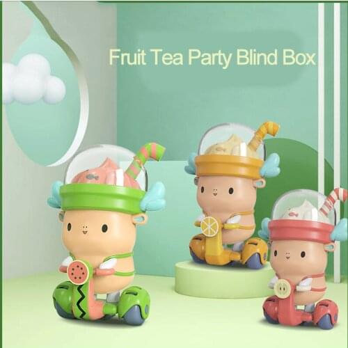 Fruit Tea Party Blind Box Random Toys Kawaii Doll Cartoon Cute Model One Piece Figure Guess Bag Boy Gift Dector Birthday