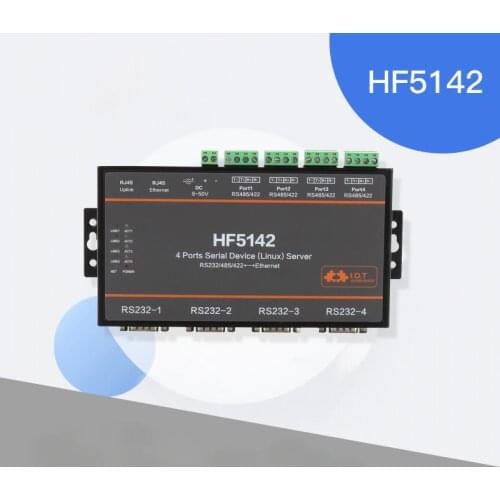 HF5142B 4 Ports RJ45 RS232/485/422 Serial To Ethernet Free RTOS Serial Server Converter Device