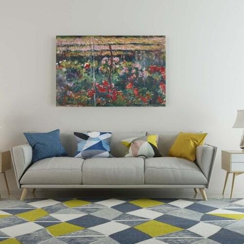 Unframed Claude Monet Painting Peony Garden wall decor oil Painting Photo Printed Oil Canvas Reproduction Wholesale