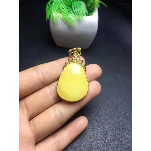 Fashion Jewelry Pendant Bead Women Femme Necklace Genuine Natural Waterdrop Yellow Gold Crystal Quartz Pendant