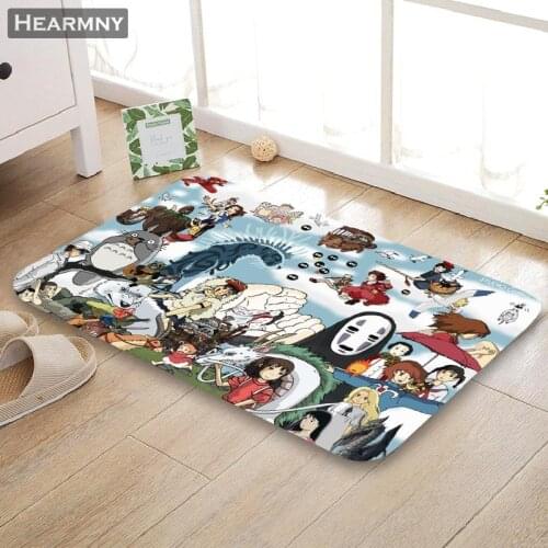 Custom Spirited Away Doormat Floor/Bath/Kitchen/Beach Mat Flannel Sponge Fabric 3D Printed Shaggy Decoration For Bedroom