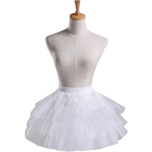 2021 New Cosplay Maid Wear Lolita Pettiskirt Short no Hoops Petticoat Girls Ballet Mesh Yarn Skirt Petticoats