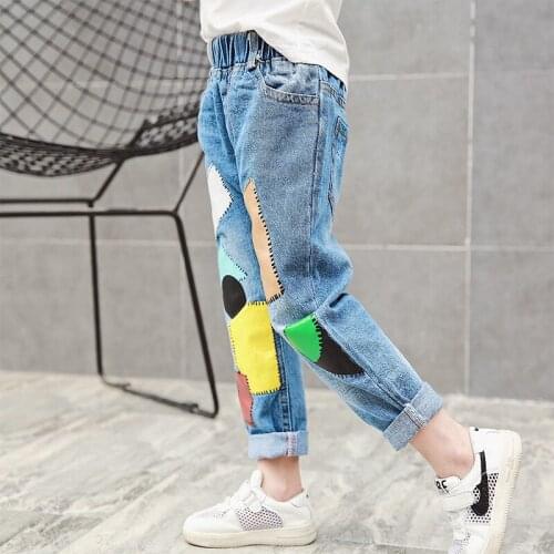 New Cute Casual Baby Spring Autumn Jeans Pants For Boys Girls Children Kids Trousers Clothing High Quality Teenagers 2021