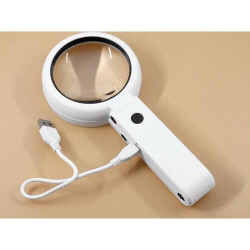 5X 11X USB Rechargeable Desktop Table Lamp Reading Magnifying Glass LED PCB welding Mobile Phone Repair Hand-held Magnifier