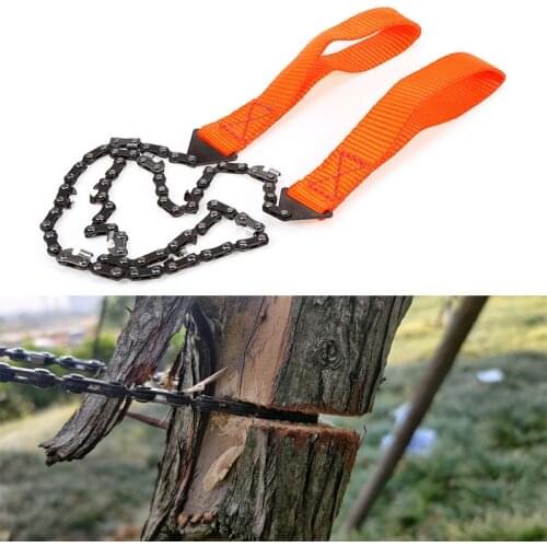 11Tooth Outdoor Garden Tools 24inch Portable Outdoor Survival Hand Zipper Saw Wire Saw Handheld Chains Saw Wood Cutting Tool