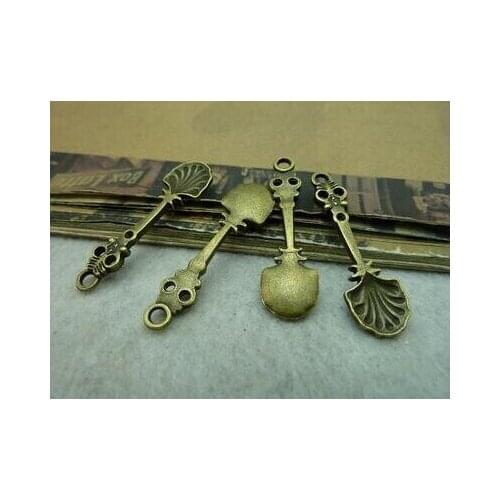 Zinc alloy pendant jewelry accessories diy handmade material charms spoons 10 * 34 mm