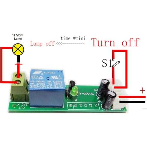 Delay Turn off switch timer relay DC 12V Delay Time Switch Timer Control Relay 10S 30S 1MIN 5MIN 10min 30min delay off switch