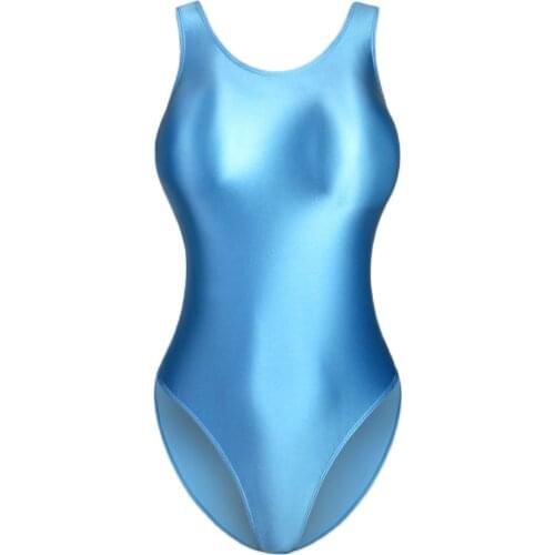 HYRAX New solid color tights s-xxxl Sexy slippery swimsuit traje de baño de una pieza para mujer, bañador sexy transparente, de