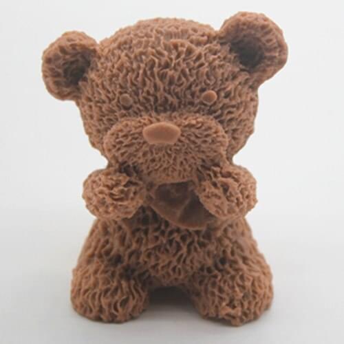 Silicone mold bear shape handmade soap candle mold Chocolate Fondant cake mould Baking mold DIY tools