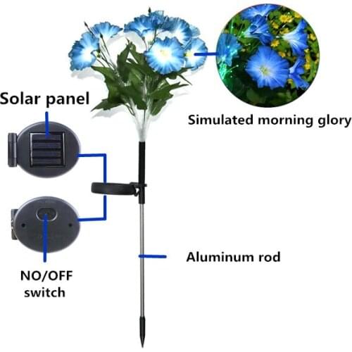 Flower Solar lamp Waterproof IP65 LED Light Morning Glory Flower Colorful Solar Lamp for Garden Decoration Landscape Light