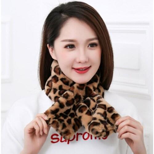 Thick leopard print plush scarf wholesale fashion all-match scarf, autumn and winter warm ladies scarf N37