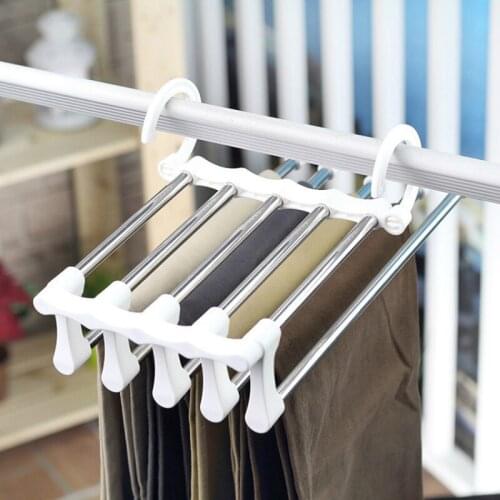Clothes hanger MultiFunctional Folding Closet Organizer Trouser Pants Ties Scarf Shawl Rack Hanger Space Saving Storage Rack