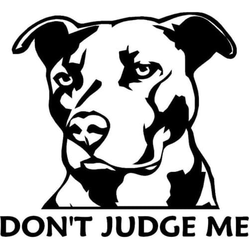 Pit Bull Dog Don't Judge Me Stickers Decals Vinyl Car-Styling 13cm*11cm