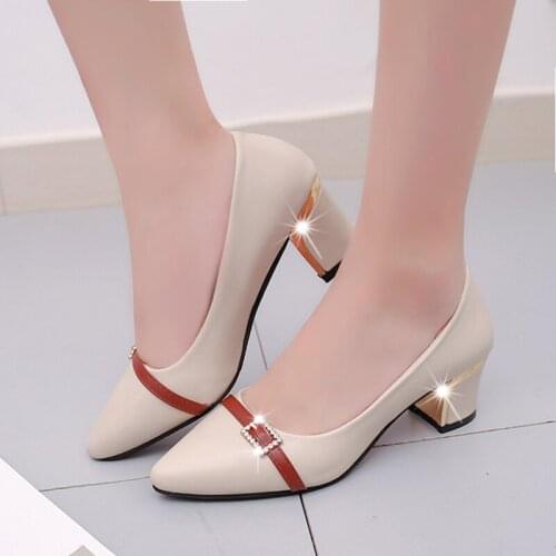 Akexiya 2021 Summer Office Shoes Women Pumps High Heels Party Simple Pointed Toe Shallow High Heels Woman Office Shoes Women