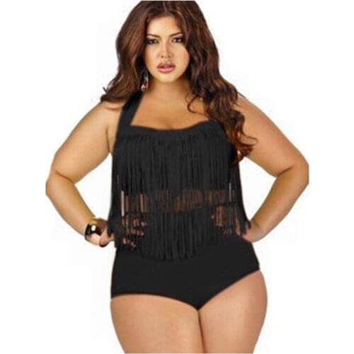 Plus Size Fringed Bikini Set Underwiere Push Up Swimwear Women High Waisted Bath Suit Swimming Pool Wear saida de praia